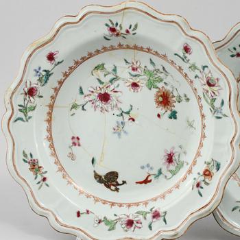 TALLRIKAR, 4 st, porslin, Kina, 1700-tal.