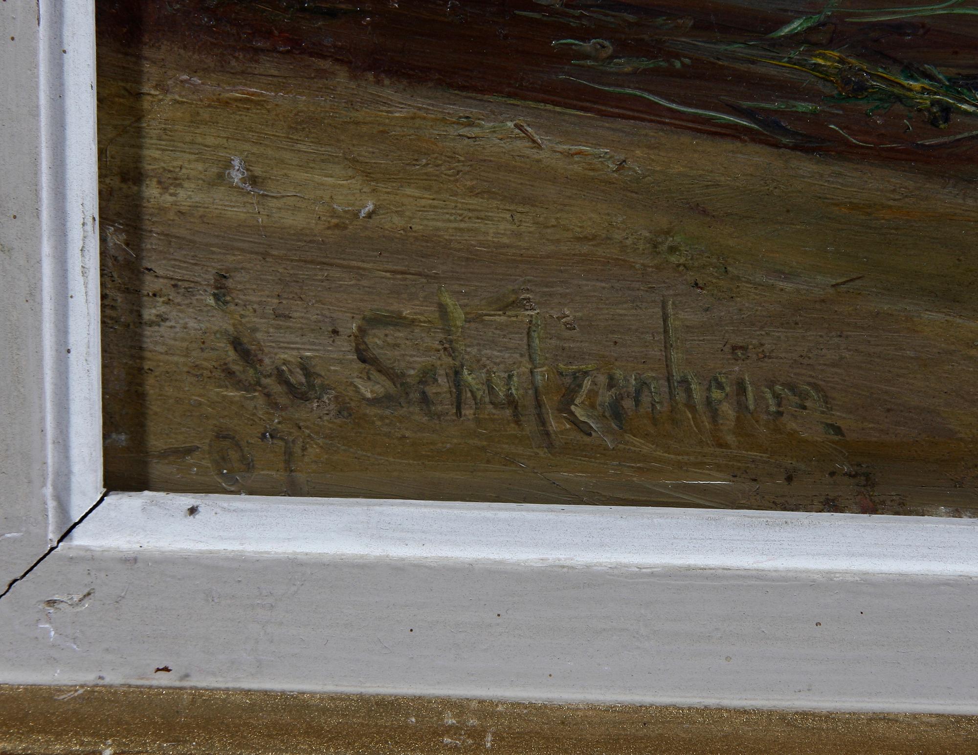 SCHULZENHEIM, IDA ELEONORA VON. Olja på trä-pannå. Sign o otydl. dat -07?.