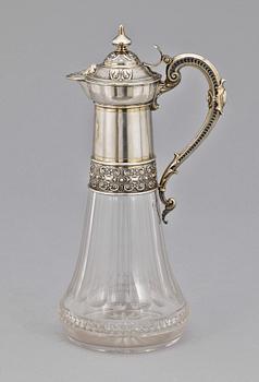 VINKARAFF, glas/silver, Tyskland, omkring 1900.