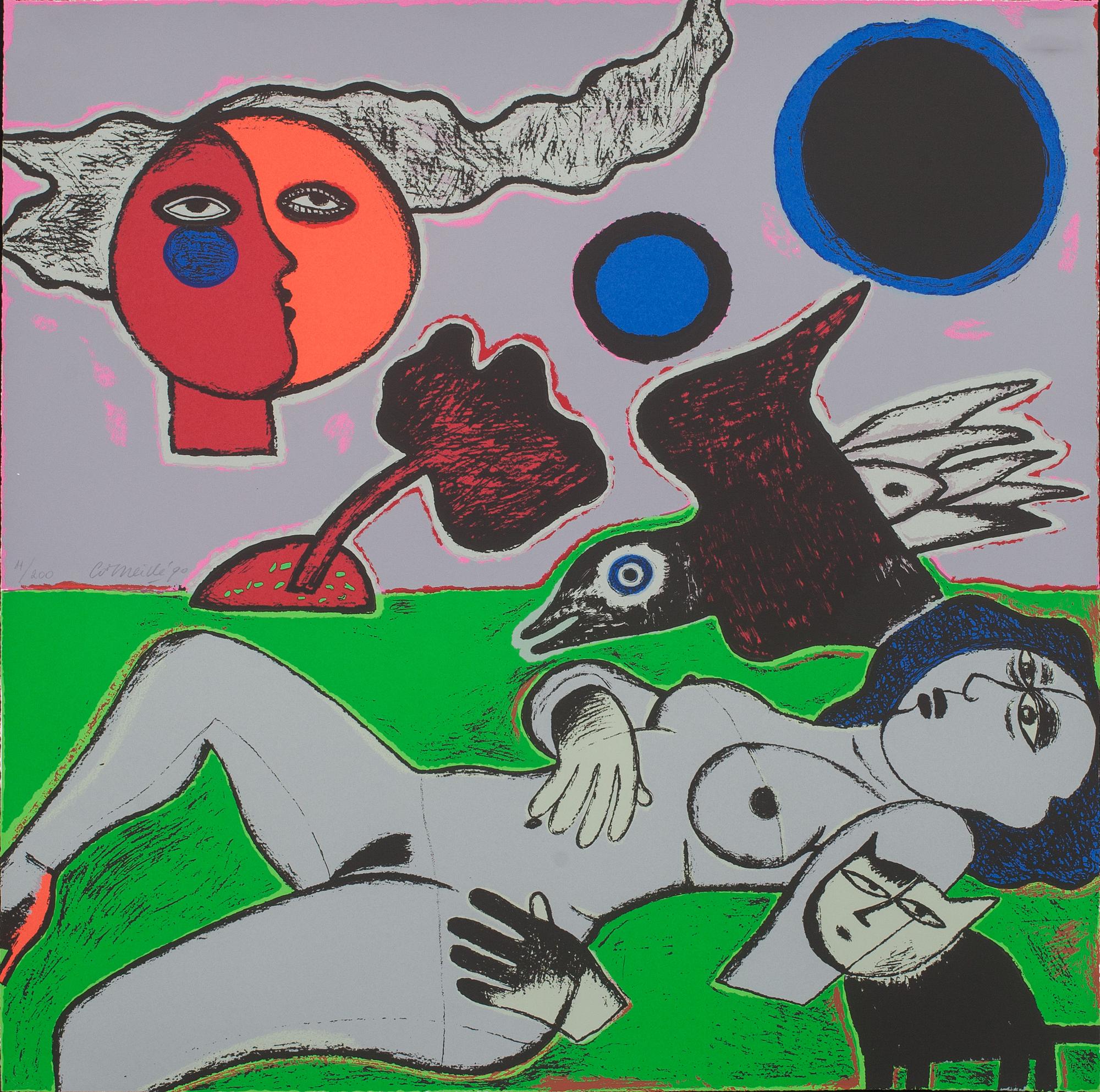 BEVERLOO CORNEILLE, färgserigrafi, signerad, numrerad 11/200 och daterad- 90.