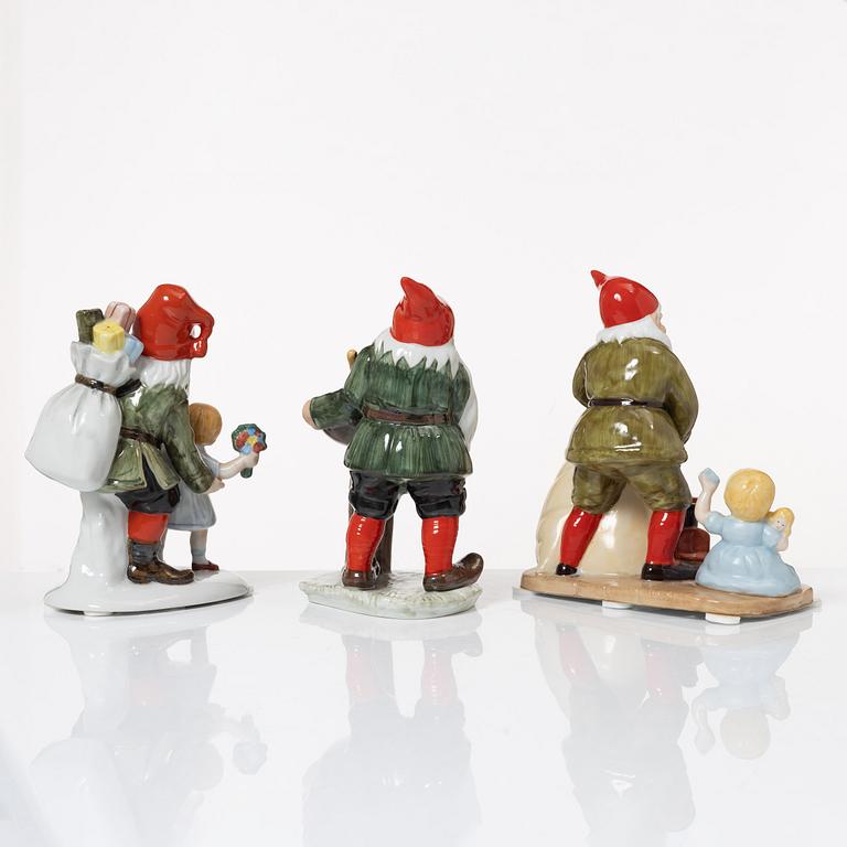 Jenny Nyström, after, gnome figurines, 6 pcs, porcelain, Kalmar Läns Museum.