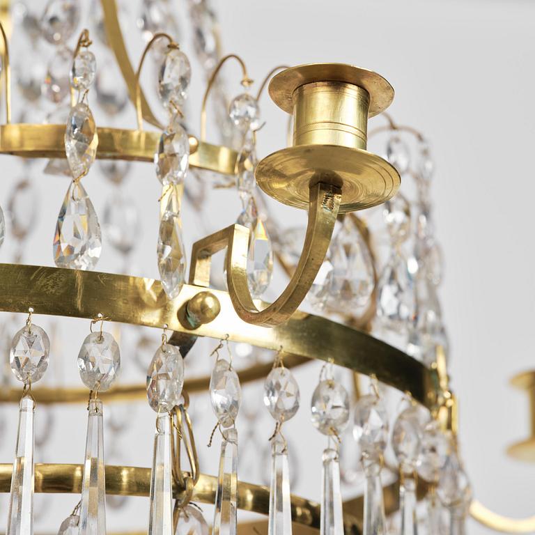 Ljuskrona, för fem ljus, Sverige, 1700-talets slut, Sengustaviansk.