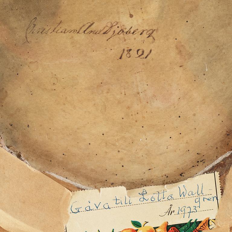 UNKNOWN ARTIST, 18/19th Cenrury, pastel, signerad Christian Sjöberg and dated 1821 verso.
