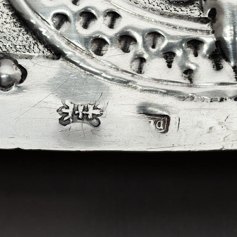 Presenterfat, silver, oidentifierad mästare, Danzig 1670-1700. Barock.
