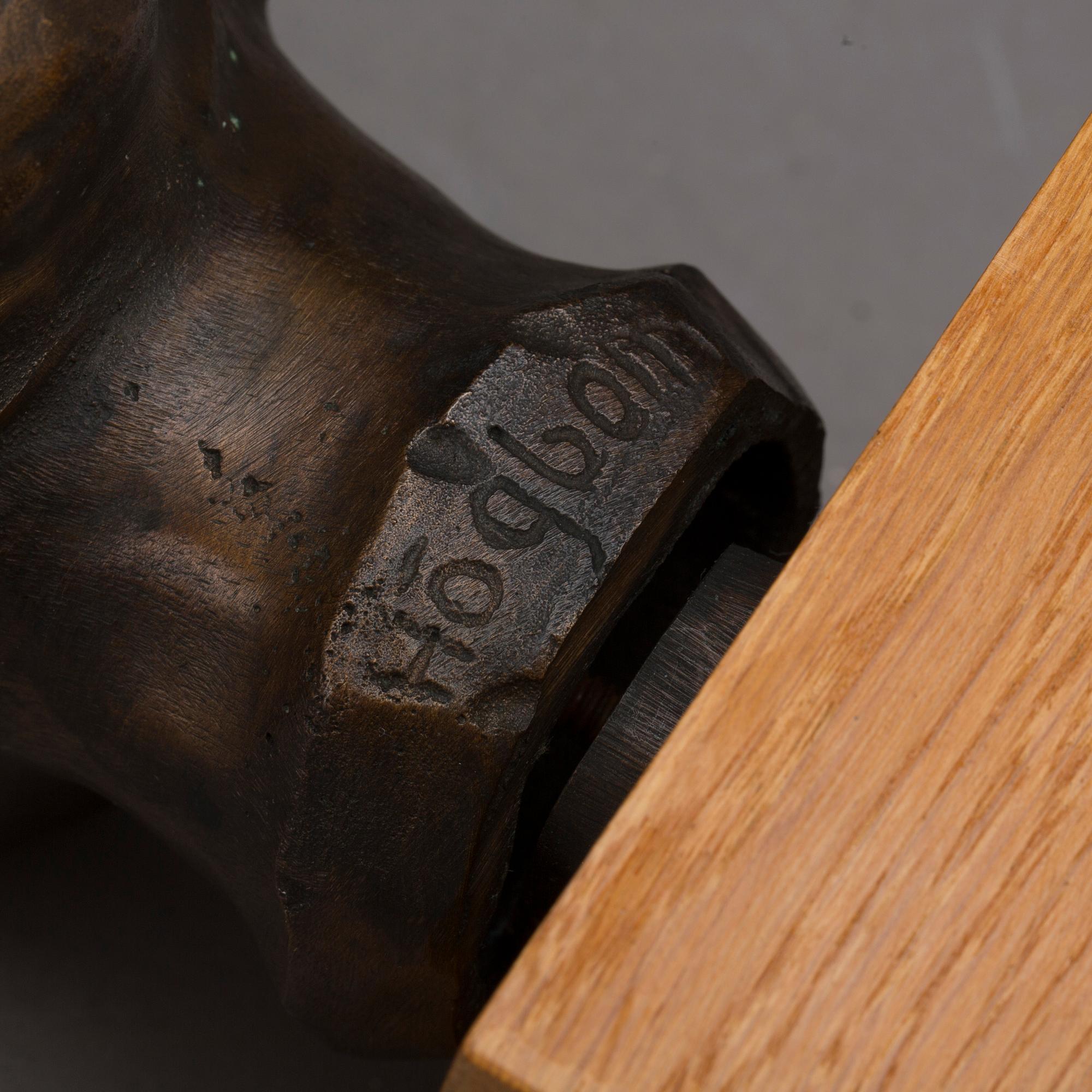 HELGE HÖGBOM, skulptur, brons, signerad.