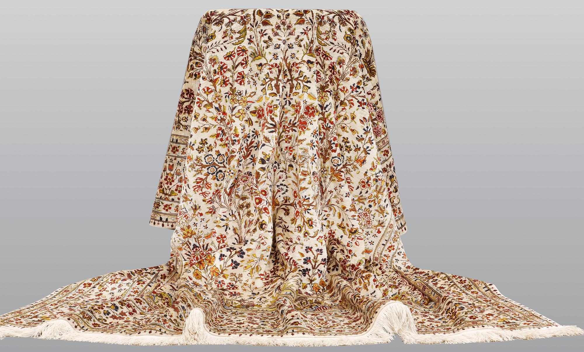 A carpet, Figural Anatolisk Silk, ca 222 x 167 cm.