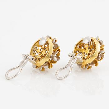 Ett par örhängen 18K guld i två färger.