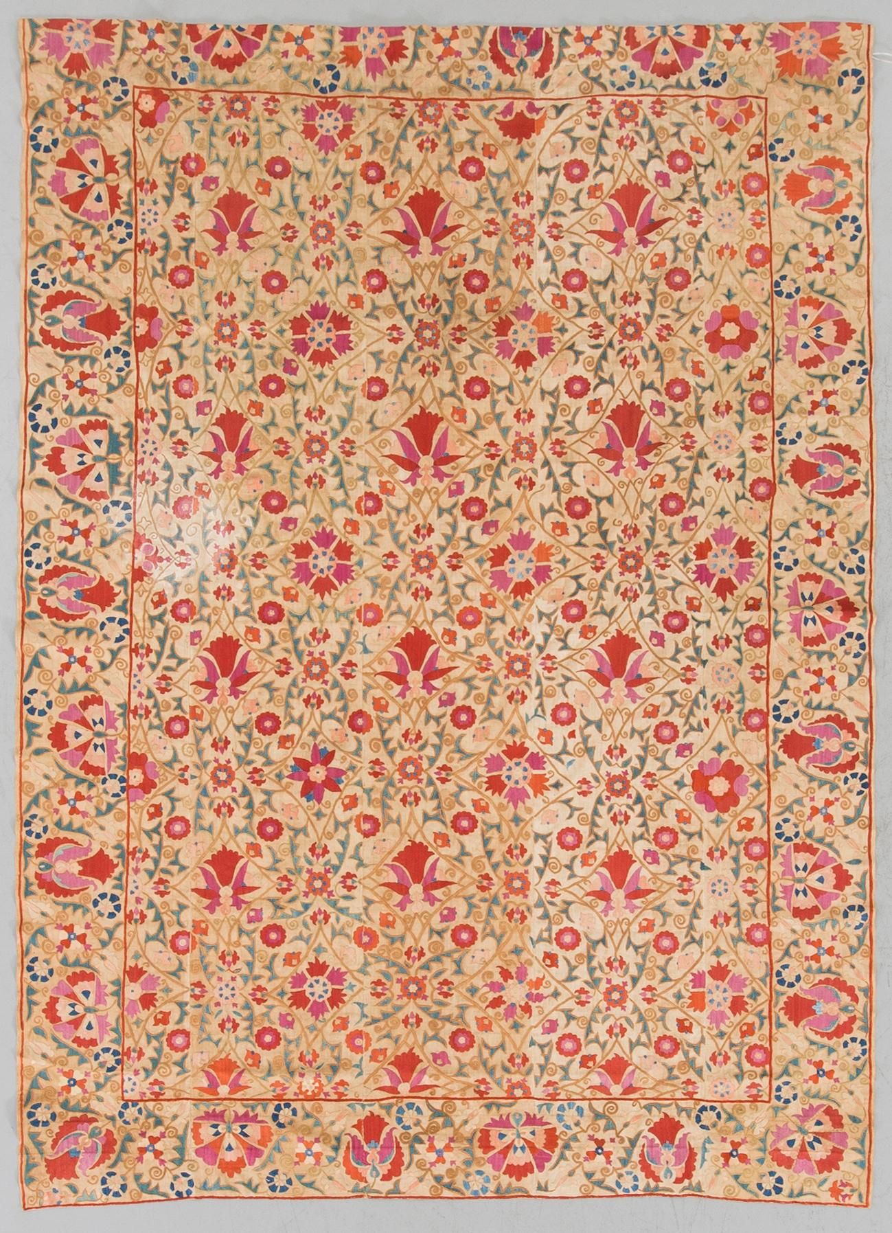 ANTIKT UZBEKISTANSKT SUZANIBRODERI, ca 230,5 x 160 cm.