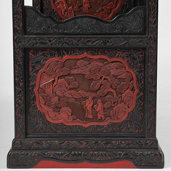 A lacquer display cabinet, late 19th century.