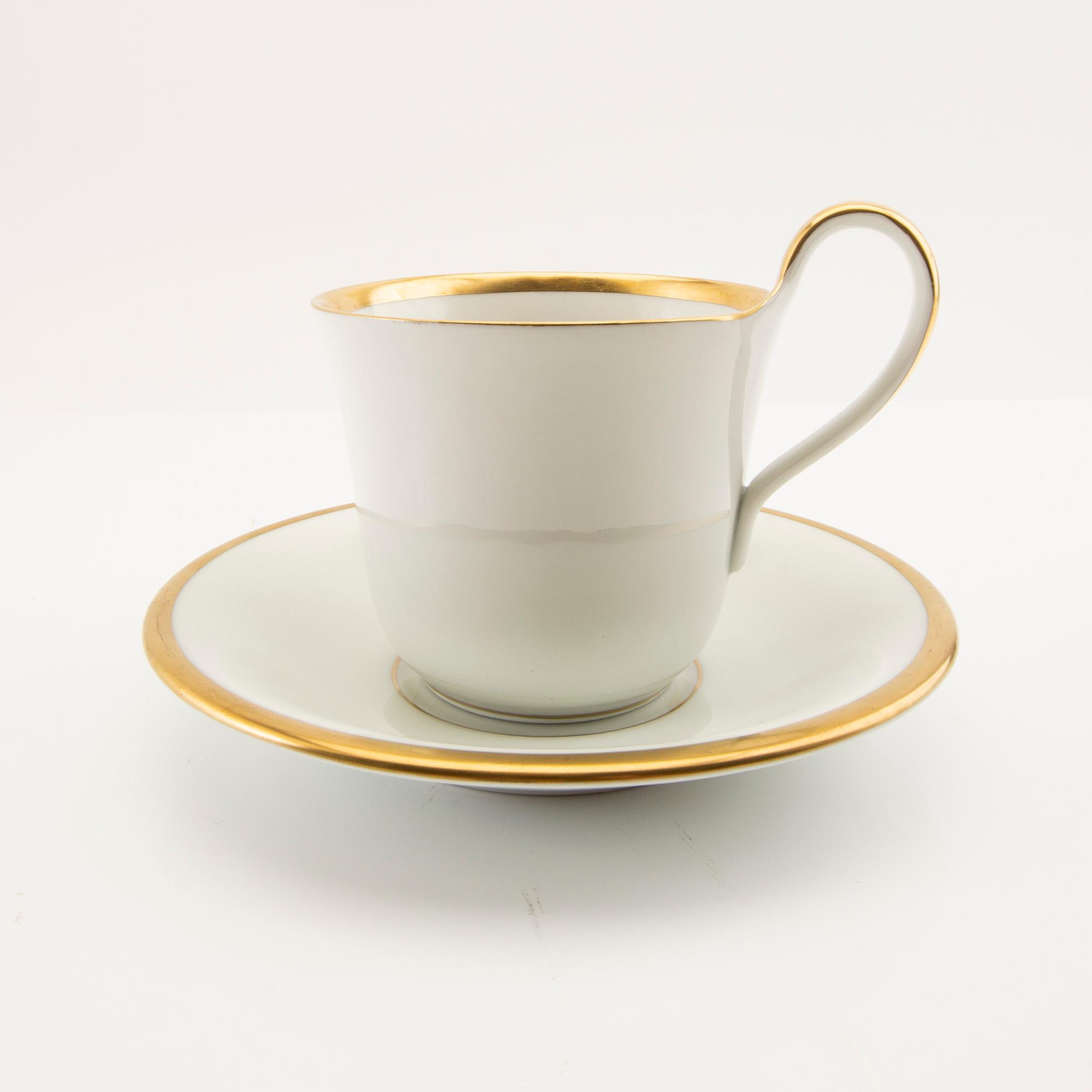 Cup and saucer set of 6 Bing & Grondahl porcelain.