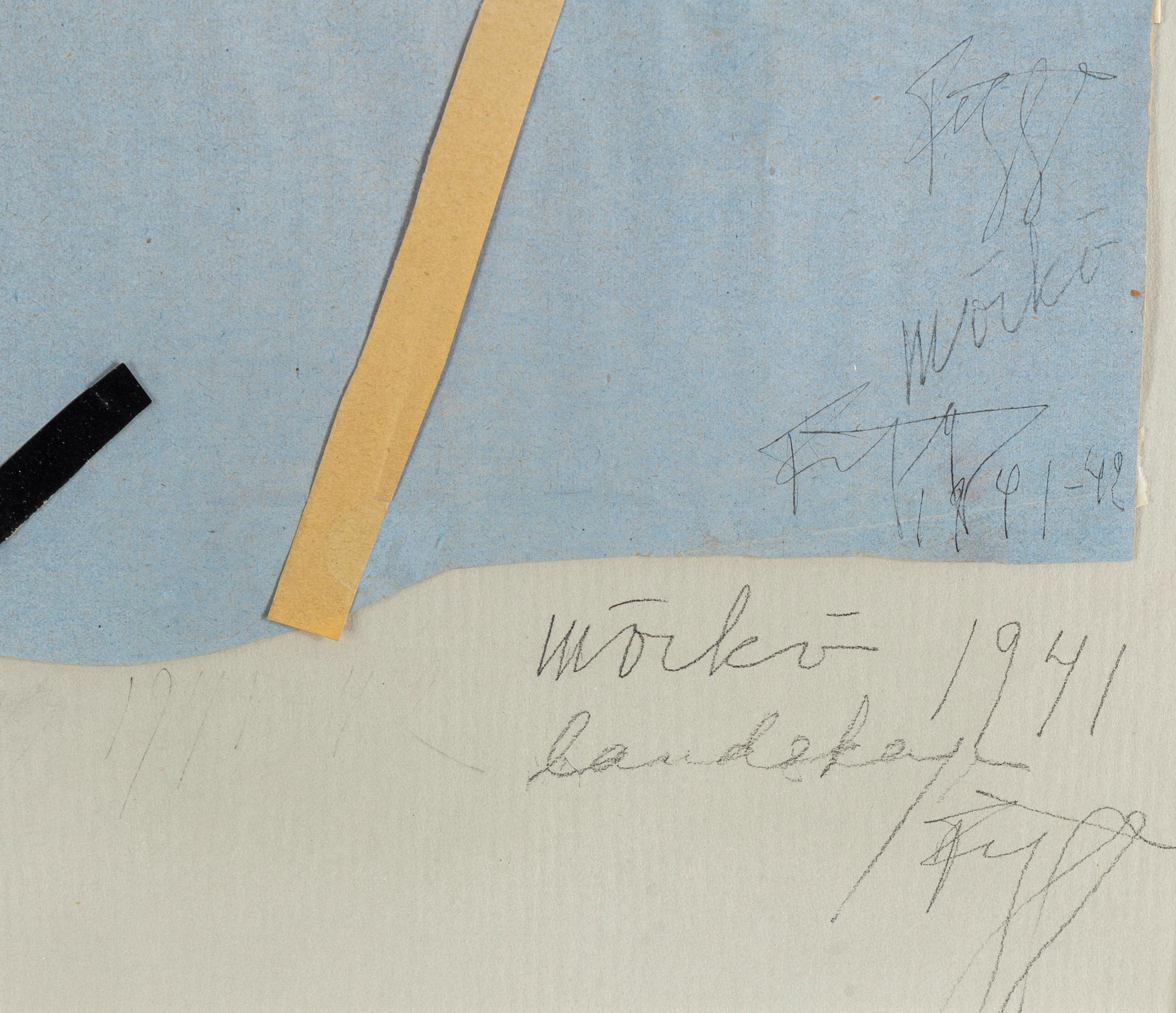 EDDIE FIGGE, collage, signed and dated Möckö 1941.