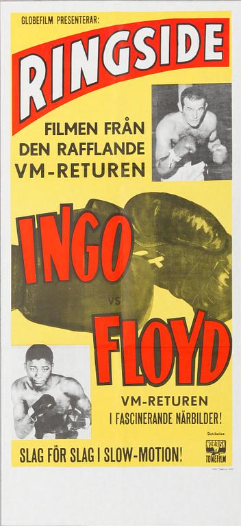 FILMAFFISCH, litografiskt tryck, "Ringside, Ingo vs Floyd", 1950-talet.