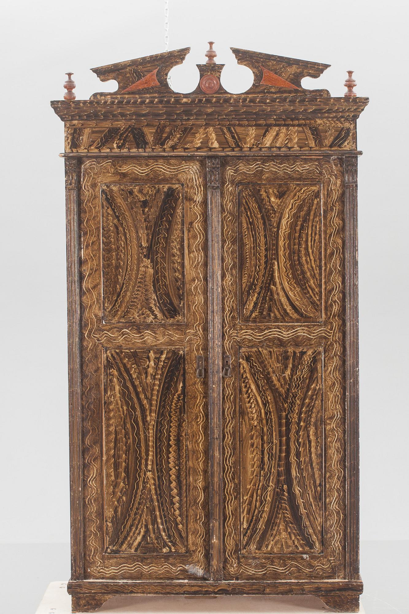 KLÄDSKÅP, allmoge 1800-/1900-tal.