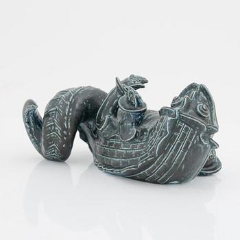 Wilhelm Kåge, a stoneware sculpture of a dragon, Gustavsberg 1940-50s.