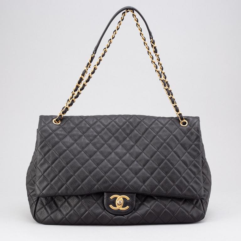 Chanel, a black, quilted leather 'Timeless Flap Bag XXL', 2017-2018.