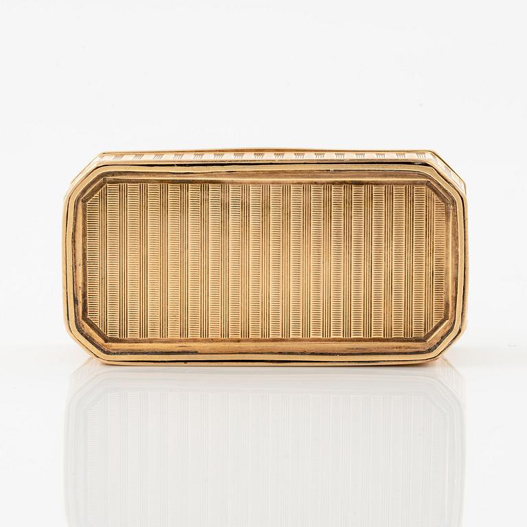Box, 14K gold, possibly France.