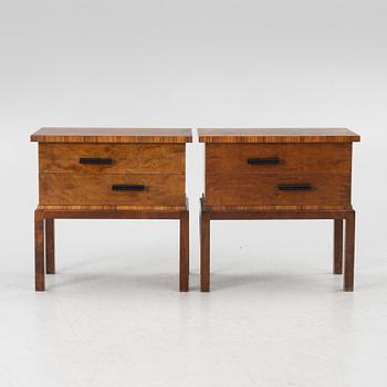 Sidobord/nattduksbord, ett par, 1930-tal.