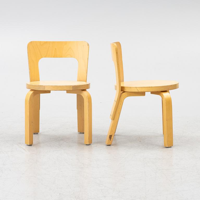 Alvar Aalto, children's chairs, 4 pcs, Artek, Finland.