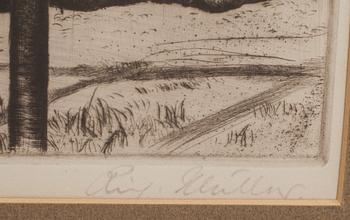 RICHARD MÜLLER. etsning. Signerad.