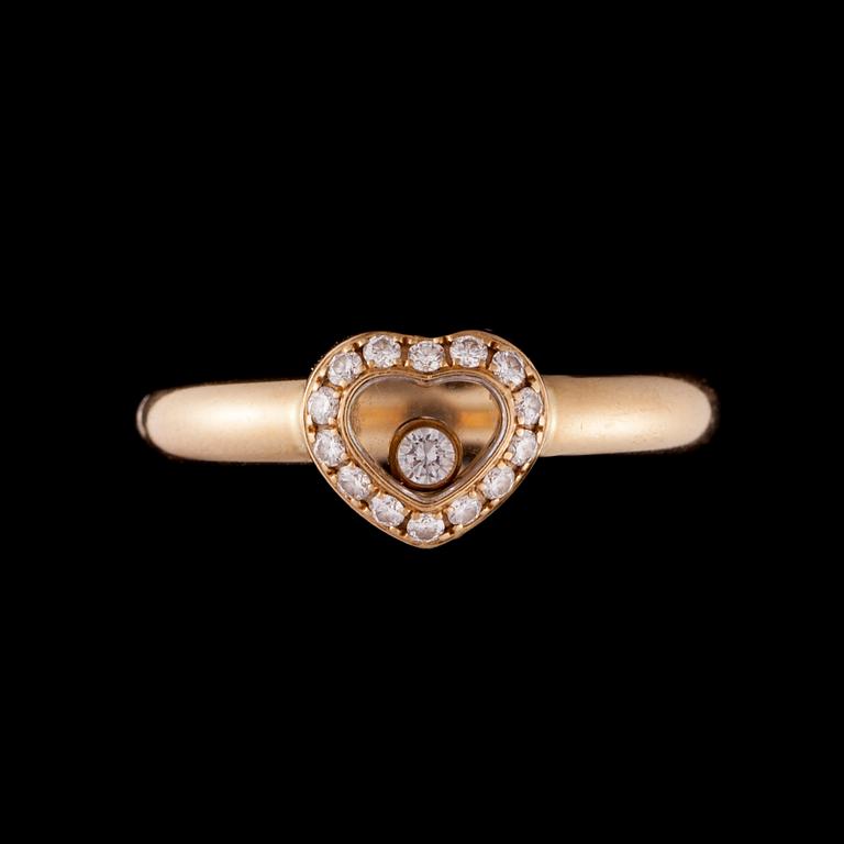 RING, 18K guld, briljantslipade diamanter. Chopard Happy diamonds. Vikt ca 7,6 g.