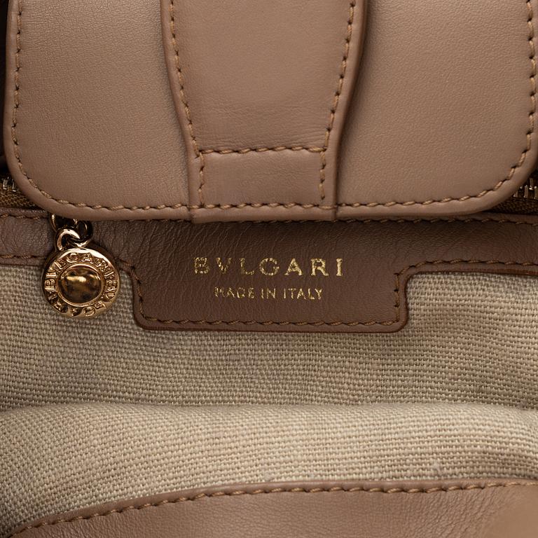 Bulgari, a leather and canvas bag.