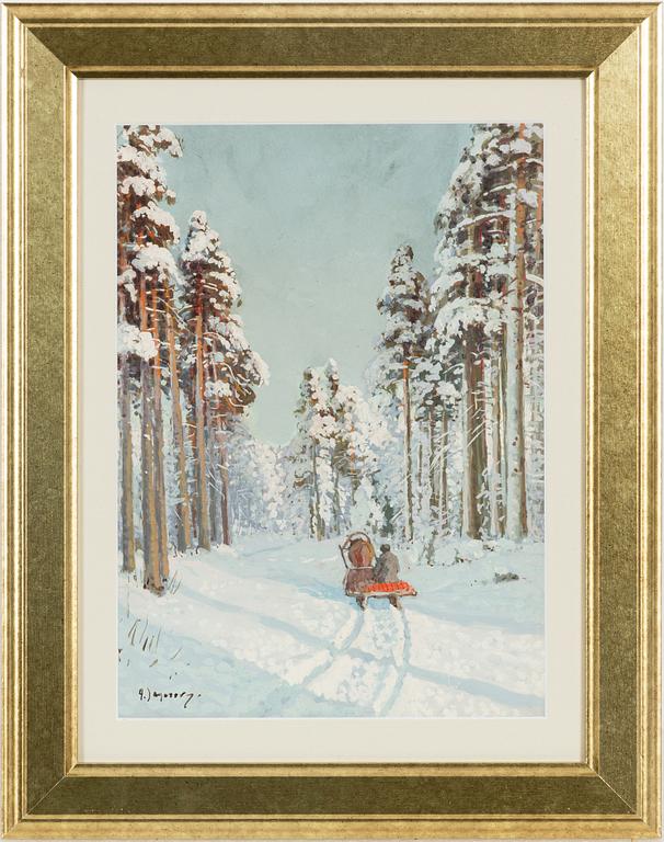 Andrei Afanasevich Jegorov, Winter Landscape with Sled.