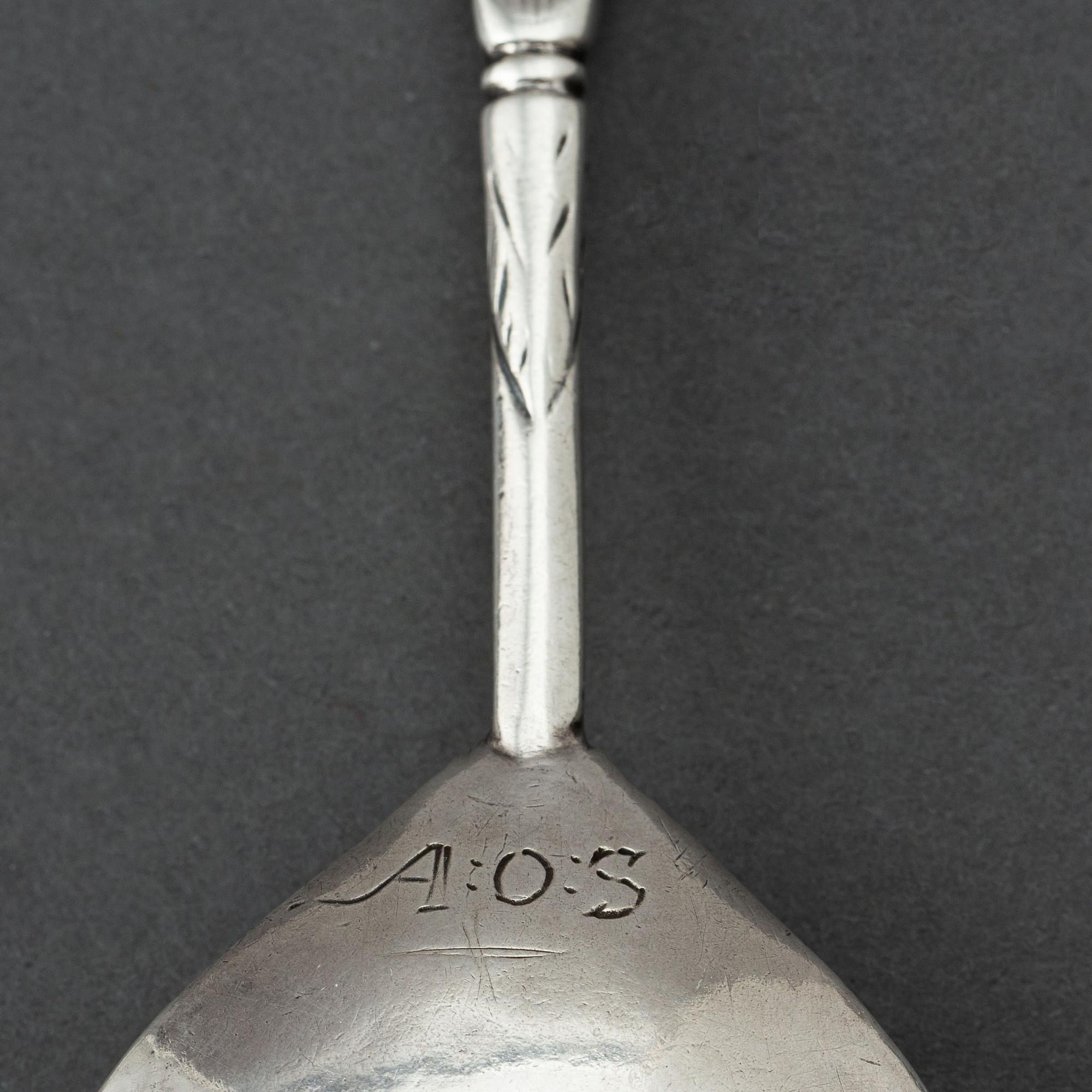 A 17th century silver spoon, possibly of Erich Olsen (Trondhjem 1656-1672).