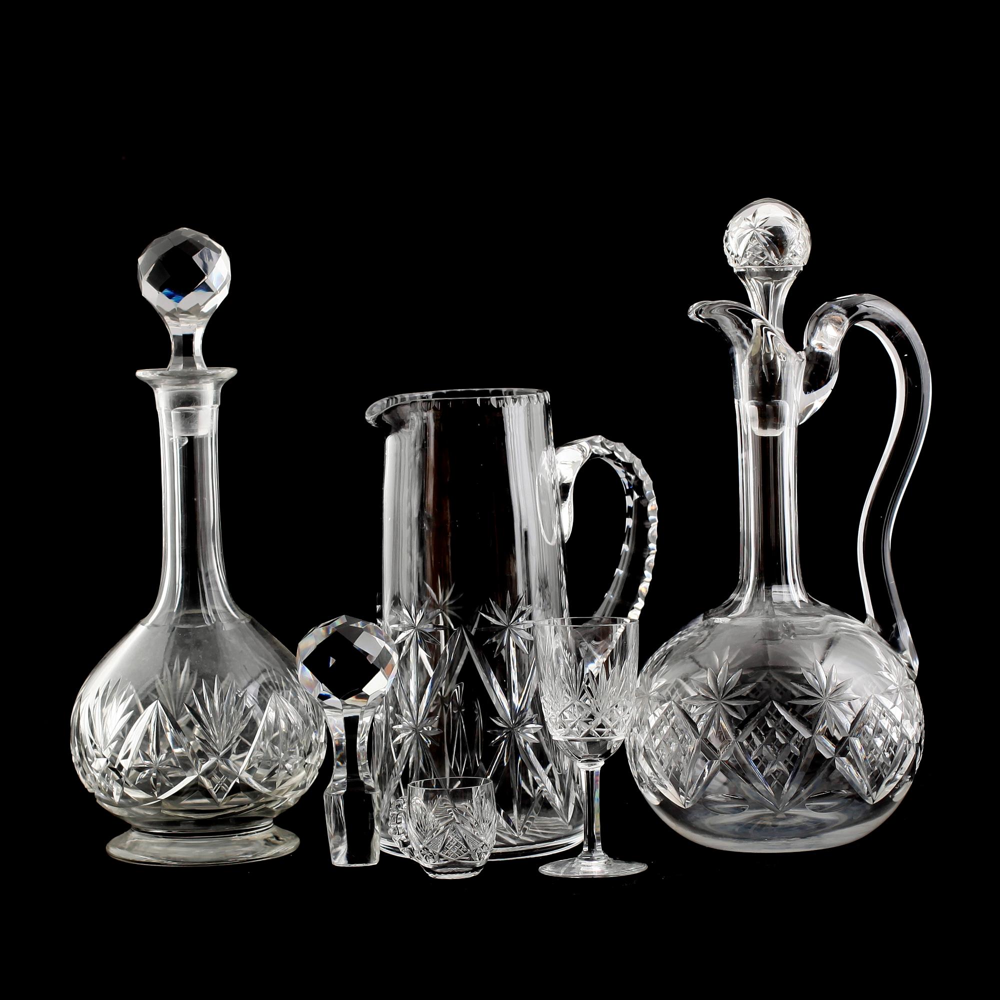 SERVISDELAR, 11 delar, glas, 1900-talets mitt.