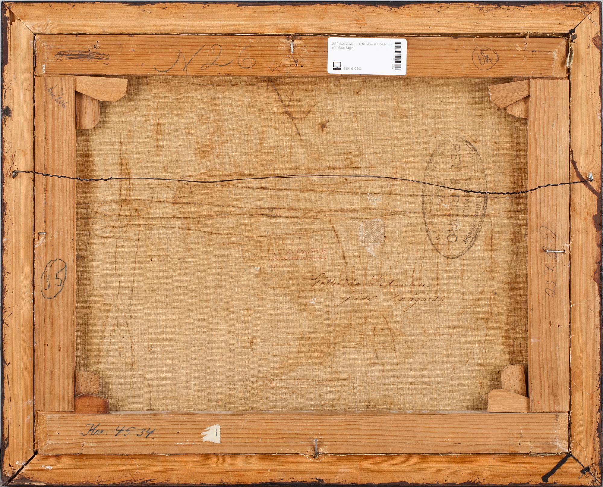 CARL TRÄGÅRDH, olja på duk. Sign.