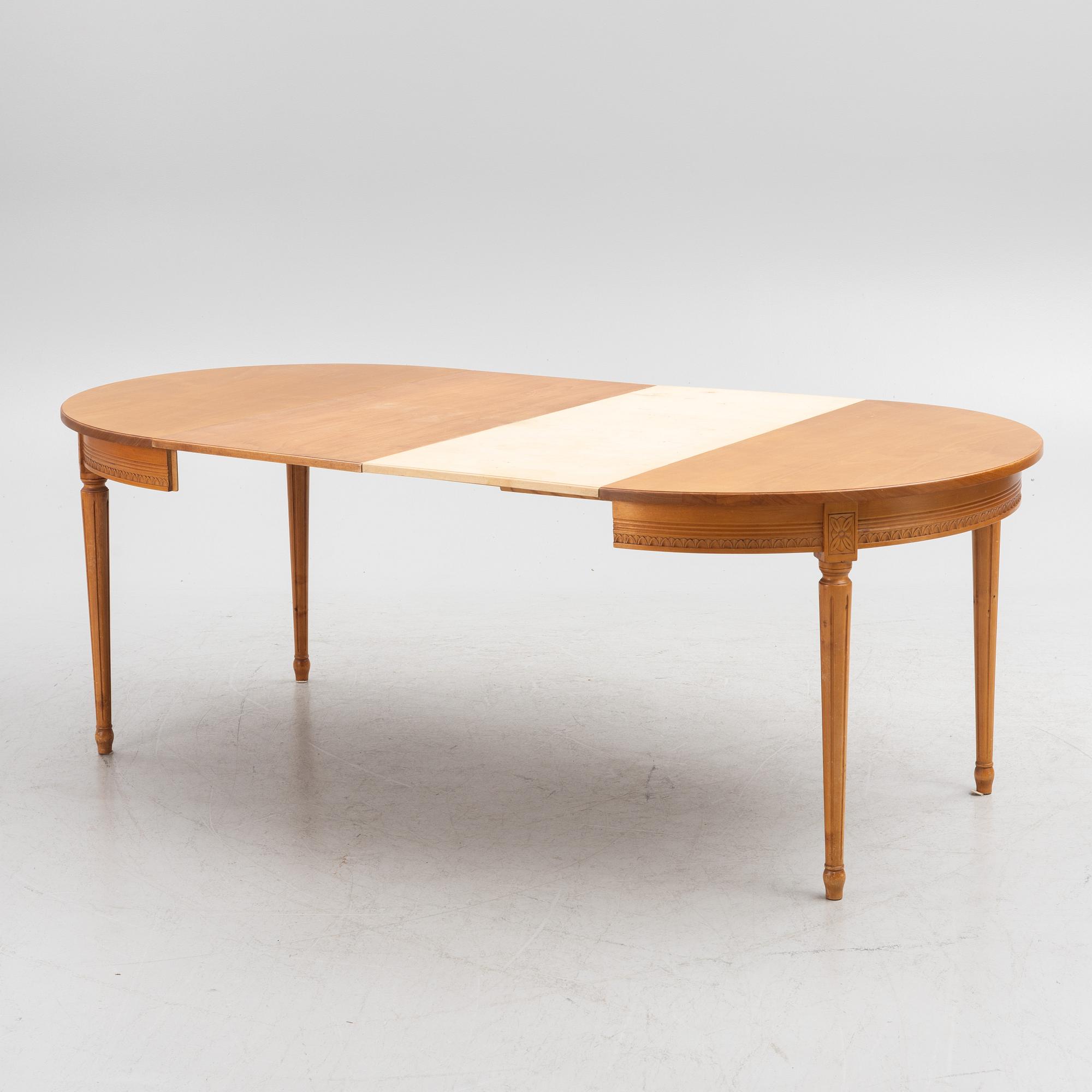 Dining set, 7 pieces, Gustavian style, including Taserud, Arvika, mid-20th Century.