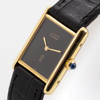 must de CARTIER, Tank, wristwatch, 23,5 x 23 (31) mm.
