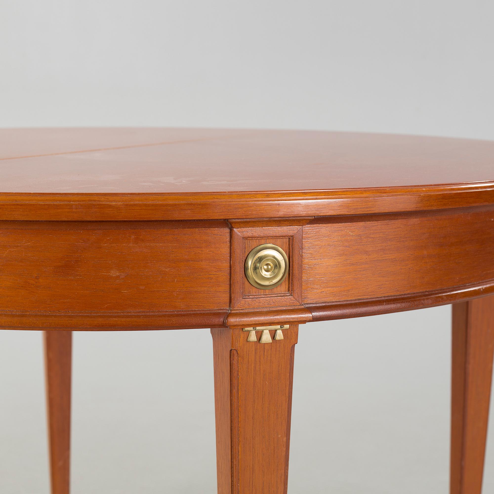 A gustavian style dining table, second half of the 20th century.