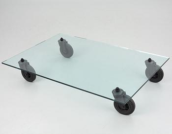 Gae Aulenti, soffbord, "Tavolo con Ruote", Fontana Arte, Italien.