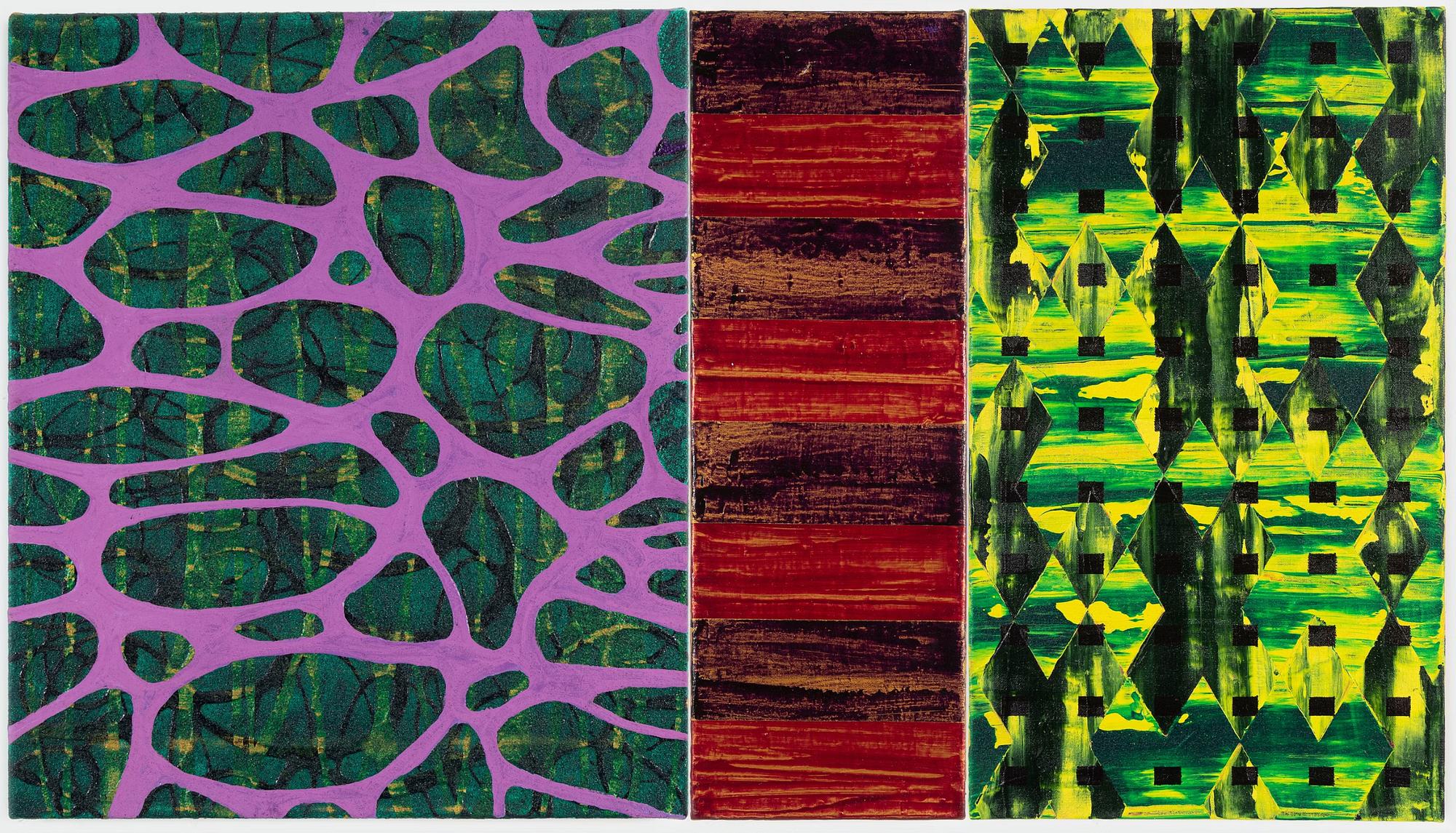 Mari Rantanen, triptych, signed and dated 1994 verso.