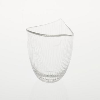 VAS, glas, signerad Tapio Wirkkala Iittala, modell 3512, 1950-tal.