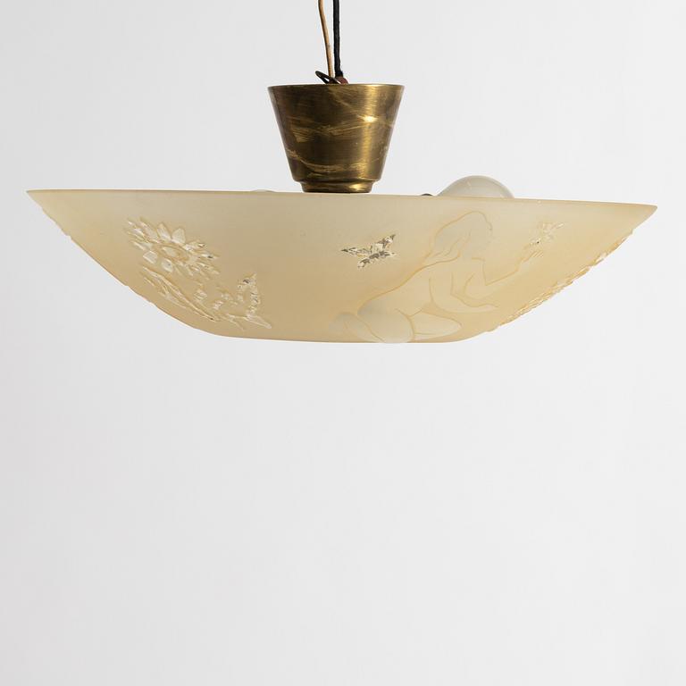 Ceiling lamp, Swedish Modern, 1940s.
