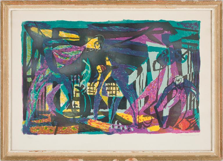 LENNART RODHE, färglitografi, sign o dat -47, numr 198/250.