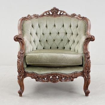 FÅTÖLJ, rokokostil, 1900-tal.