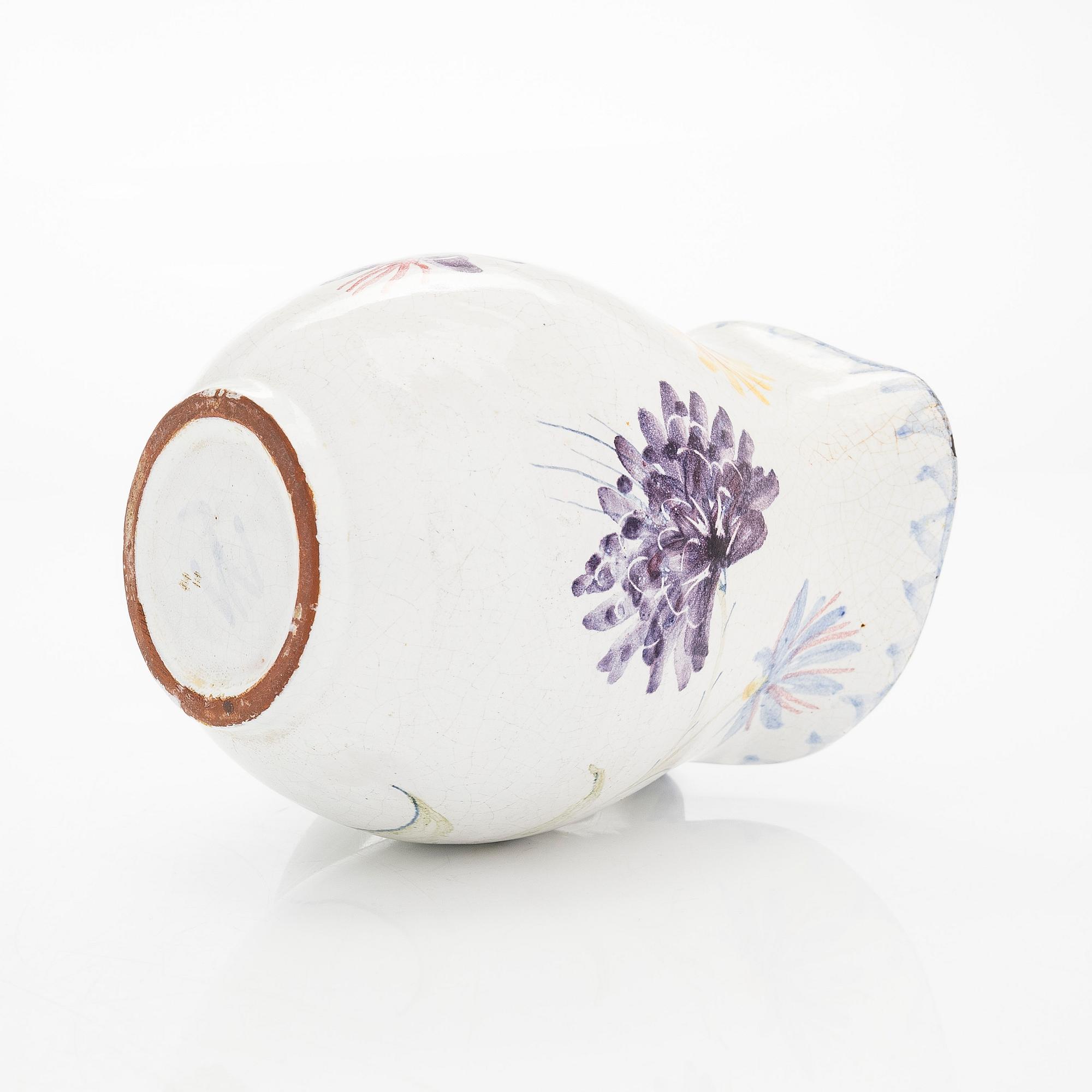 Marita Lybeck, jug and bowl, red clay, signed ML.