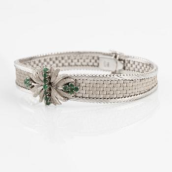 Bracelet, 18K white gold with emeralds, Italy.