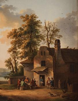Jacob Philipp Hackert, Card players outside an inn.