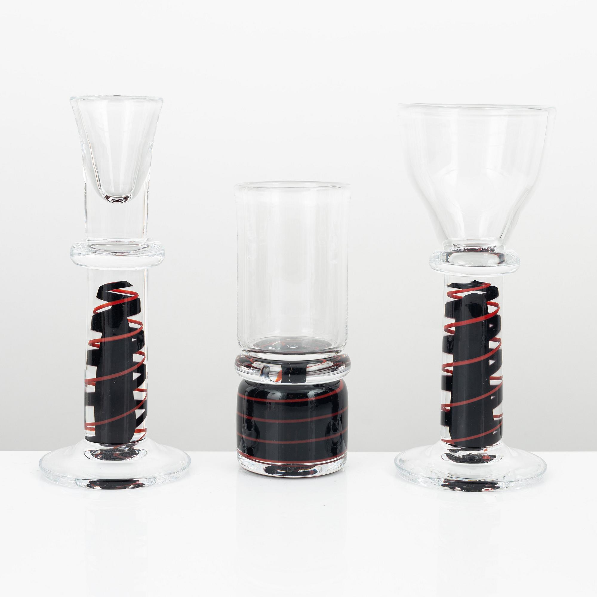 Erik Höglund, a 72 pieces glass service, Studioglas Strömbergshyttan, Sweden 1990.