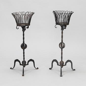 A pair of flower stands, mid 20th century.