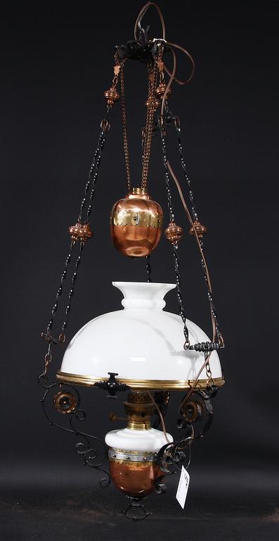 TAKFOTOGENLAMPA, järn, koppar, 1900-tal. H 119.