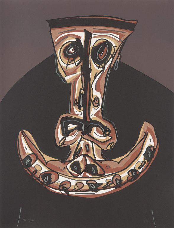 Antonio Saura, 5 lithographs from the portfolio 'Une Chair d'Ombre'.