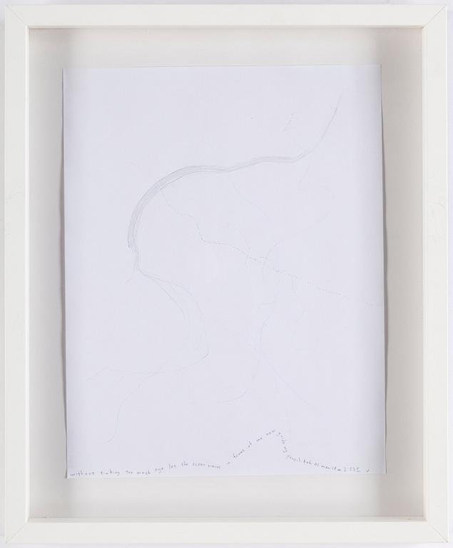 Terence Koh, "Without thinking too much eye let the ocean waves in front of me now guide my pencil".