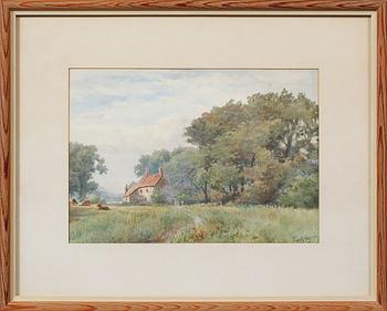 Arthur Powell May · ARTHUR POWELL MAY, akvarell, signerad.