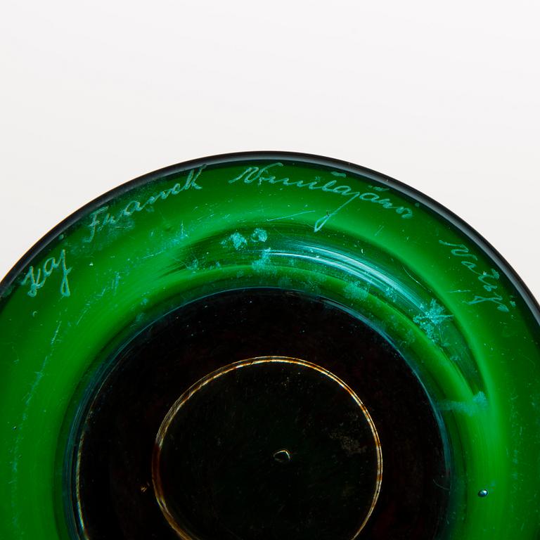 KAJ FRANCK, POKAALI, lasia, signeerattu Kaj Franck Nuutajärvi Notsjö.