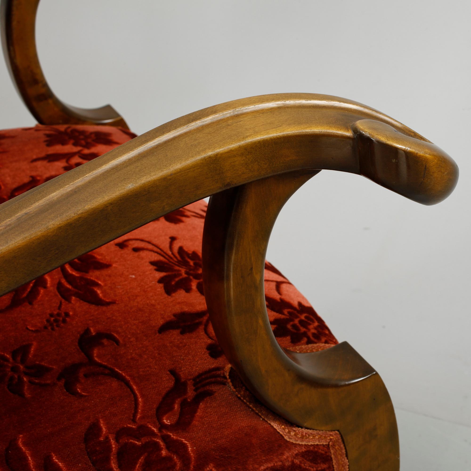 FÅTÖLJER, ett par, art deco, 1920/30-tal.