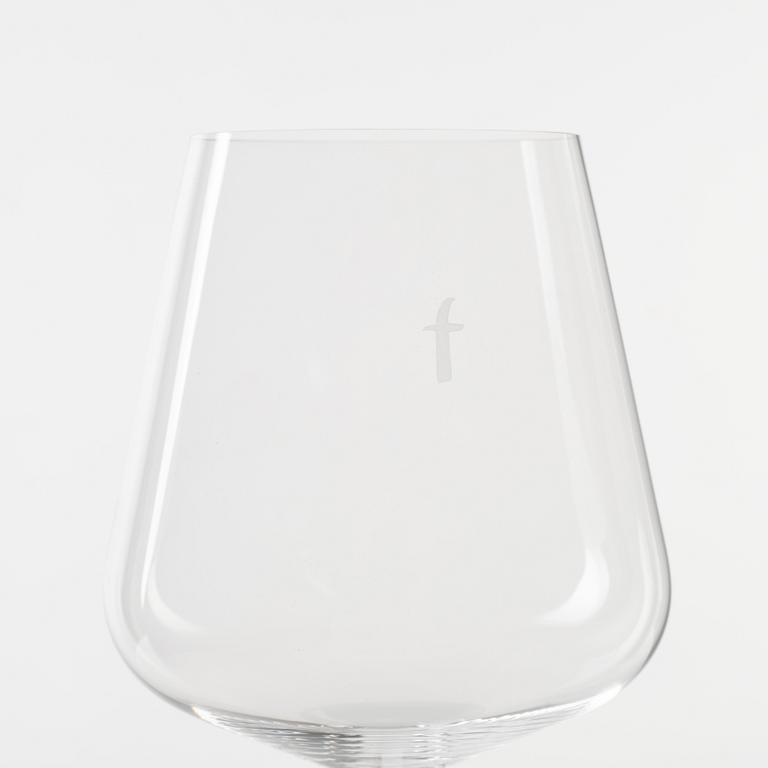 Hans Denk, twelve 'Denk'Art' Bordeaux glasses, Zalto, Austria.